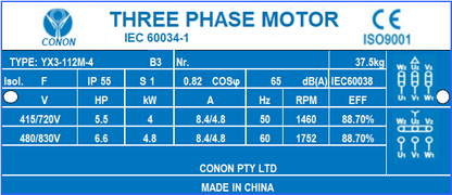 4kw 5.5HP 1400rpm shaft 28mm Electric motor Three phase 415v