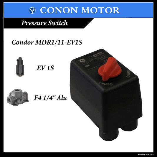 Condor MDR 1/11 EV1S Compressor Pressure switch Four outlets unloader valve