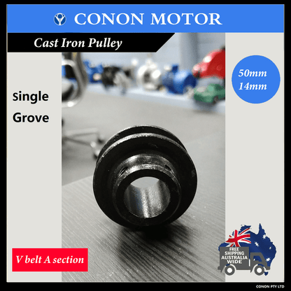 Single groove Pulley 50mm shaft size 14mm for electric motor Cast Iron Made
